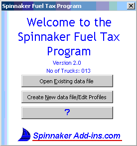 Spinnaker Fuel Tax Welcome Screen